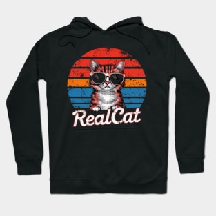 Real Cat Funny Vintage Retro Cat t-shirt for women & Men Cat Hoodie